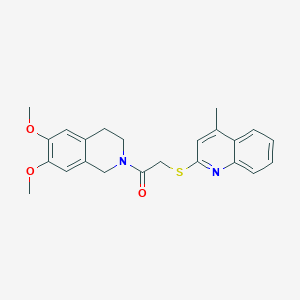 molecular formula C23H24N2O3S B3616930 2-{[2-(6,7-dimethoxy-3,4-dihydro-2(1H)-isoquinolinyl)-2-oxoethyl]thio}-4-methylquinoline 