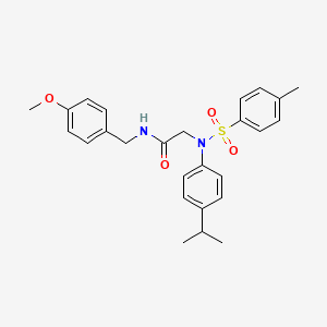 molecular formula C26H30N2O4S B3616932 N~2~-(4-isopropylphenyl)-N~1~-(4-methoxybenzyl)-N~2~-[(4-methylphenyl)sulfonyl]glycinamide 