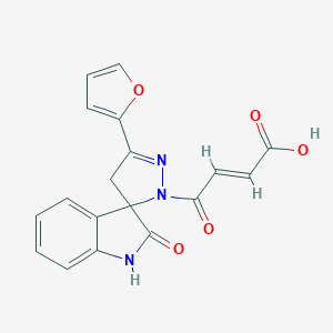 (E)-4-[3'-(furan-2-yl)-2-oxospiro[1H-indole-3,5'-4H-pyrazole]-1'-yl]-4-oxobut-2-enoic acid