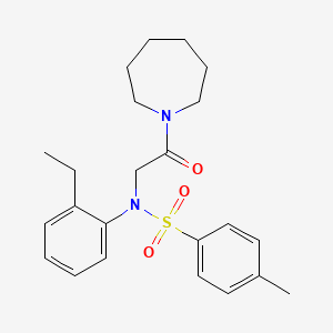 molecular formula C23H30N2O3S B3616951 N-(2-Azepan-1-yl-2-oxo-ethyl)-N-(2-ethyl-phenyl)-4-methyl-benzenesulfonamide 