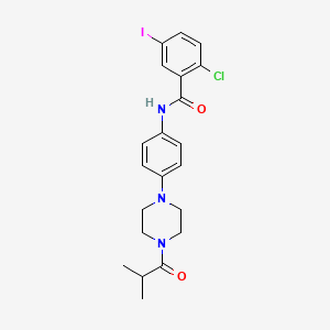 molecular formula C21H23ClIN3O2 B3616972 2-chloro-5-iodo-N-[4-(4-isobutyryl-1-piperazinyl)phenyl]benzamide 