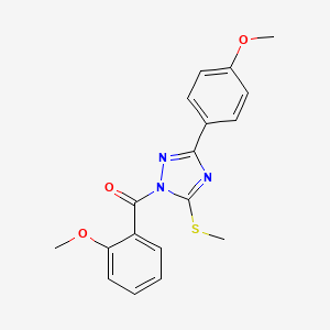 molecular formula C18H17N3O3S B3616989 1-(2-methoxybenzoyl)-3-(4-methoxyphenyl)-5-(methylthio)-1H-1,2,4-triazole 