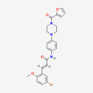 molecular formula C25H24BrN3O4 B3617016 3-(5-bromo-2-methoxyphenyl)-N-{4-[4-(2-furoyl)-1-piperazinyl]phenyl}acrylamide 