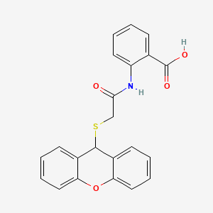 molecular formula C22H17NO4S B3617038 2-{[(9H-xanthen-9-ylthio)acetyl]amino}benzoic acid 