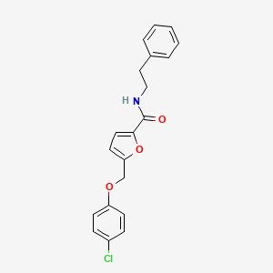 molecular formula C20H18ClNO3 B3617064 5-[(4-chlorophenoxy)methyl]-N-(2-phenylethyl)-2-furamide 