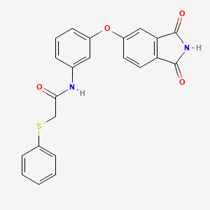 N-{3-[(1,3-dioxo-2,3-dihydro-1H-isoindol-5-yl)oxy]phenyl}-2-(phenylthio)acetamide