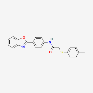 molecular formula C22H18N2O2S B3617079 N-[4-(1,3-benzoxazol-2-yl)phenyl]-2-[(4-methylphenyl)thio]acetamide 