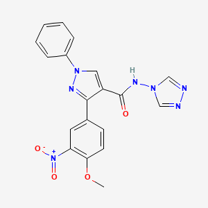 3-(4-methoxy-3-nitrophenyl)-1-phenyl-N-4H-1,2,4-triazol-4-yl-1H-pyrazole-4-carboxamide