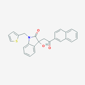 molecular formula C25H19NO3S B361711 3-hydroxy-3-[2-(2-naphthyl)-2-oxoethyl]-1-(2-thienylmethyl)-1,3-dihydro-2H-indol-2-one CAS No. 905794-30-1
