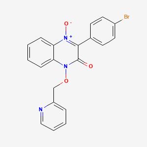 molecular formula C20H14BrN3O3 B3617120 3-(4-bromophenyl)-1-(2-pyridinylmethoxy)-2(1H)-quinoxalinone 4-oxide 