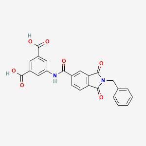 molecular formula C24H16N2O7 B3617123 5-{[(2-benzyl-1,3-dioxo-2,3-dihydro-1H-isoindol-5-yl)carbonyl]amino}isophthalic acid 