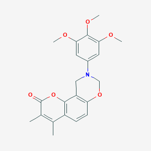 3,4-dimethyl-9-(3,4,5-trimethoxyphenyl)-9,10-dihydro-2H,8H-chromeno[8,7-e][1,3]oxazin-2-one