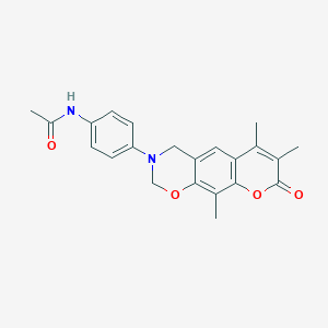 molecular formula C22H22N2O4 B361717 N-[4-(6,7,10-trimethyl-8-oxo-2H,8H-chromeno[6,7-e][1,3]oxazin-3(4H)-yl)phenyl]acetamide CAS No. 879773-47-4