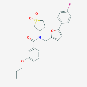 molecular formula C25H26FNO5S B361719 N-(1,1-dioxidotetrahydrothiophen-3-yl)-N-{[5-(4-fluorophenyl)furan-2-yl]methyl}-3-propoxybenzamide CAS No. 898606-88-7