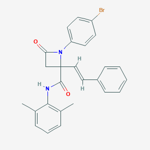 1-(4-bromophenyl)-N-(2,6-dimethylphenyl)-4-oxo-2-(2-phenylvinyl)-2-azetidinecarboxamide