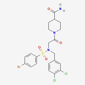 molecular formula C21H22BrCl2N3O4S B3617206 1-[N-[(4-bromophenyl)sulfonyl]-N-(3,4-dichlorobenzyl)glycyl]-4-piperidinecarboxamide 