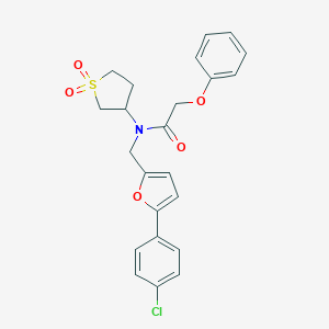molecular formula C23H22ClNO5S B361722 N-{[5-(4-chlorophenyl)furan-2-yl]methyl}-N-(1,1-dioxidotetrahydrothiophen-3-yl)-2-phenoxyacetamide CAS No. 898628-68-7