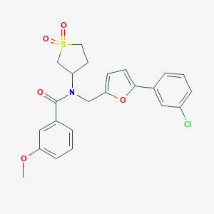 N-{[5-(3-chlorophenyl)furan-2-yl]methyl}-N-(1,1-dioxidotetrahydrothiophen-3-yl)-3-methoxybenzamide