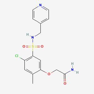 molecular formula C15H16ClN3O4S B3617251 2-(4-chloro-2-methyl-5-{[(4-pyridinylmethyl)amino]sulfonyl}phenoxy)acetamide 