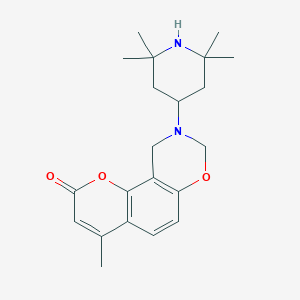 molecular formula C21H28N2O3 B361726 4-methyl-9-(2,2,6,6-tetramethyl-4-piperidinyl)-9,10-dihydro-2H,8H-chromeno[8,7-e][1,3]oxazin-2-one CAS No. 904011-66-1