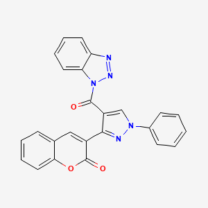 molecular formula C25H15N5O3 B3617275 3-[4-(1H-1,2,3-benzotriazol-1-ylcarbonyl)-1-phenyl-1H-pyrazol-3-yl]-2H-chromen-2-one 