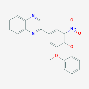 molecular formula C21H15N3O4 B3617295 2-[4-(2-methoxyphenoxy)-3-nitrophenyl]quinoxaline 