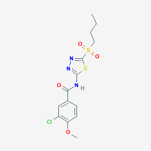 molecular formula C14H16ClN3O4S2 B361730 N-[5-(butylsulfonyl)-1,3,4-thiadiazol-2-yl]-3-chloro-4-methoxybenzamide CAS No. 895840-55-8