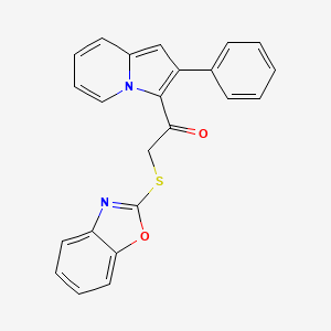 molecular formula C23H16N2O2S B3617300 2-(1,3-benzoxazol-2-ylthio)-1-(2-phenyl-3-indolizinyl)ethanone 