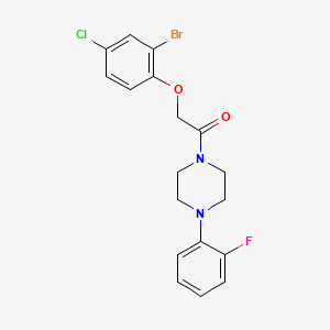 molecular formula C18H17BrClFN2O2 B3617322 1-[(2-bromo-4-chlorophenoxy)acetyl]-4-(2-fluorophenyl)piperazine 