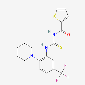 molecular formula C18H18F3N3OS2 B3617326 N-{[2-(piperidin-1-yl)-5-(trifluoromethyl)phenyl]carbamothioyl}thiophene-2-carboxamide 