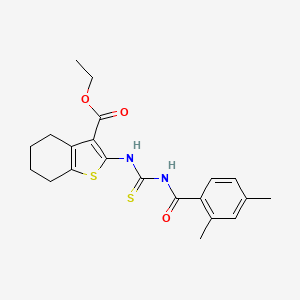 molecular formula C21H24N2O3S2 B3617337 ethyl 2-({[(2,4-dimethylbenzoyl)amino]carbonothioyl}amino)-4,5,6,7-tetrahydro-1-benzothiophene-3-carboxylate 