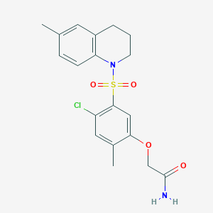 molecular formula C19H21ClN2O4S B3617338 2-{4-chloro-2-methyl-5-[(6-methyl-3,4-dihydro-1(2H)-quinolinyl)sulfonyl]phenoxy}acetamide 