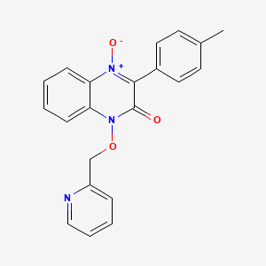 molecular formula C21H17N3O3 B3617359 3-(4-methylphenyl)-1-(2-pyridinylmethoxy)-2(1H)-quinoxalinone 4-oxide 