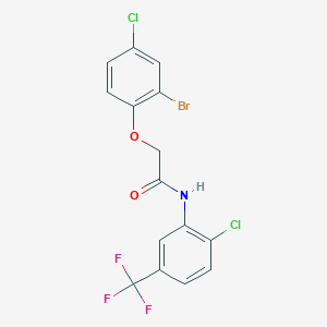 2-(2-bromo-4-chlorophenoxy)-N-[2-chloro-5-(trifluoromethyl)phenyl]acetamide