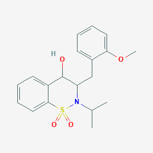 molecular formula C19H23NO4S B361742 2-isopropyl-3-(2-methoxybenzyl)-3,4-dihydro-2H-1,2-benzothiazin-4-ol 1,1-dioxide CAS No. 929833-66-9