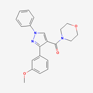 molecular formula C21H21N3O3 B3617432 4-{[3-(3-methoxyphenyl)-1-phenyl-1H-pyrazol-4-yl]carbonyl}morpholine 