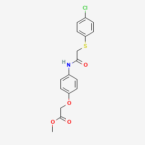 molecular formula C17H16ClNO4S B3617474 methyl [4-({[(4-chlorophenyl)thio]acetyl}amino)phenoxy]acetate 