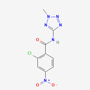 molecular formula C9H7ClN6O3 B3617502 2-chloro-N-(2-methyl-2H-tetrazol-5-yl)-4-nitrobenzamide 