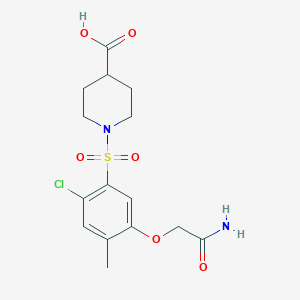 1-{[5-(2-amino-2-oxoethoxy)-2-chloro-4-methylphenyl]sulfonyl}-4-piperidinecarboxylic acid