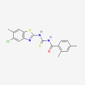 N-{[(5-chloro-6-methyl-1,3-benzothiazol-2-yl)amino]carbonothioyl}-2,4-dimethylbenzamide