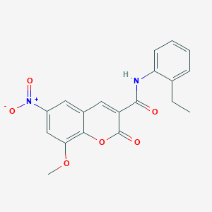 molecular formula C19H16N2O6 B3617526 N-(2-ethylphenyl)-8-methoxy-6-nitro-2-oxo-2H-chromene-3-carboxamide 