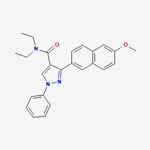 molecular formula C25H25N3O2 B3617527 N,N-diethyl-3-(6-methoxy-2-naphthyl)-1-phenyl-1H-pyrazole-4-carboxamide 