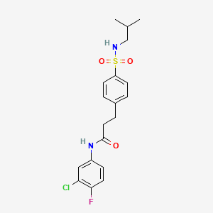 molecular formula C19H22ClFN2O3S B3617544 N-(3-chloro-4-fluorophenyl)-3-{4-[(isobutylamino)sulfonyl]phenyl}propanamide 