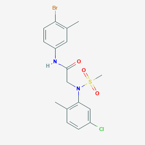 molecular formula C17H18BrClN2O3S B3617548 N~1~-(4-bromo-3-methylphenyl)-N~2~-(5-chloro-2-methylphenyl)-N~2~-(methylsulfonyl)glycinamide 