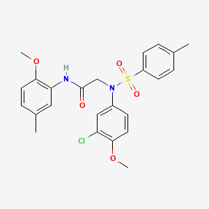 molecular formula C24H25ClN2O5S B3617555 N~2~-(3-chloro-4-methoxyphenyl)-N~1~-(2-methoxy-5-methylphenyl)-N~2~-[(4-methylphenyl)sulfonyl]glycinamide 