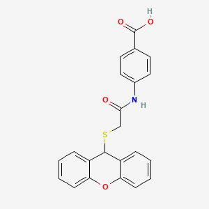 molecular formula C22H17NO4S B3617574 4-[2-(9H-Xanthen-9-ylsulfanyl)acetamido]benzoic acid 