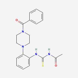 molecular formula C20H22N4O2S B3617579 N-({[2-(4-benzoyl-1-piperazinyl)phenyl]amino}carbonothioyl)acetamide 