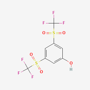 molecular formula C8H4F6O5S2 B3617599 3,5-bis[(trifluoromethyl)sulfonyl]phenol 