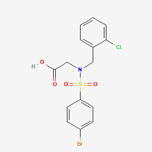 molecular formula C15H13BrClNO4S B3617603 N-[(4-bromophenyl)sulfonyl]-N-(2-chlorobenzyl)glycine 