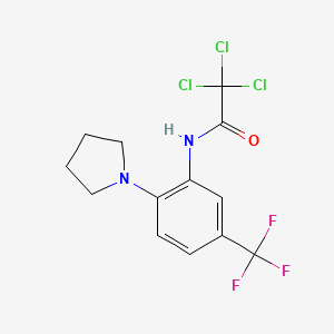 2,2,2-trichloro-N-[2-(1-pyrrolidinyl)-5-(trifluoromethyl)phenyl]acetamide